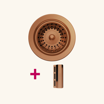 Kit bonde et trop plein cuivre FORTE pour vidage 1 bac évier granit