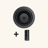 Kit bonde et trop plein inox noir brillant FORTE pour vidage 1 bac évier granit