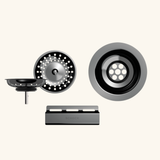 Kit bonde et trop plein inox noir brillant FORTE pour vidage 1 bac évier granit