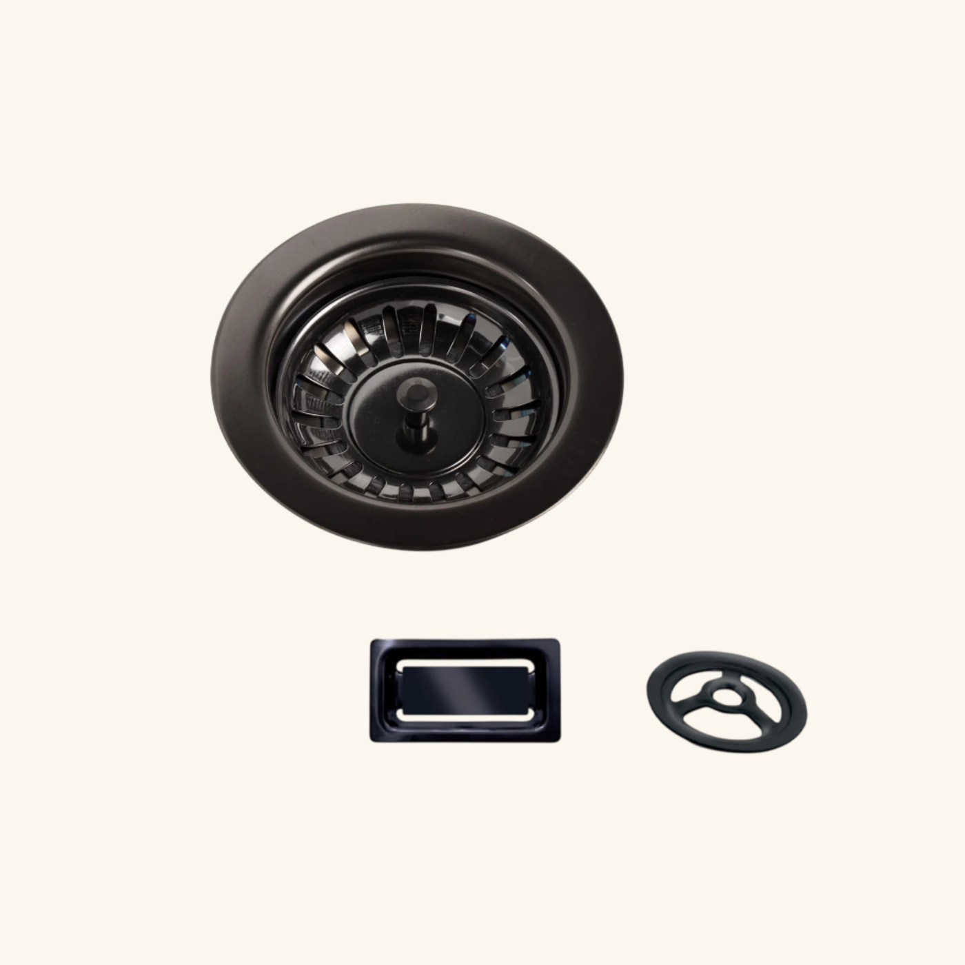 Kit bonde et trop plein noir métallisé TAM TAM pour vidage 1 bac évier granit