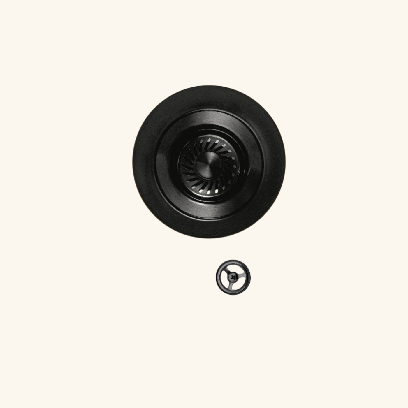 Kit bonde et trop plein inox PVD noir HARMONIE pour vidage 1 bac évier granit