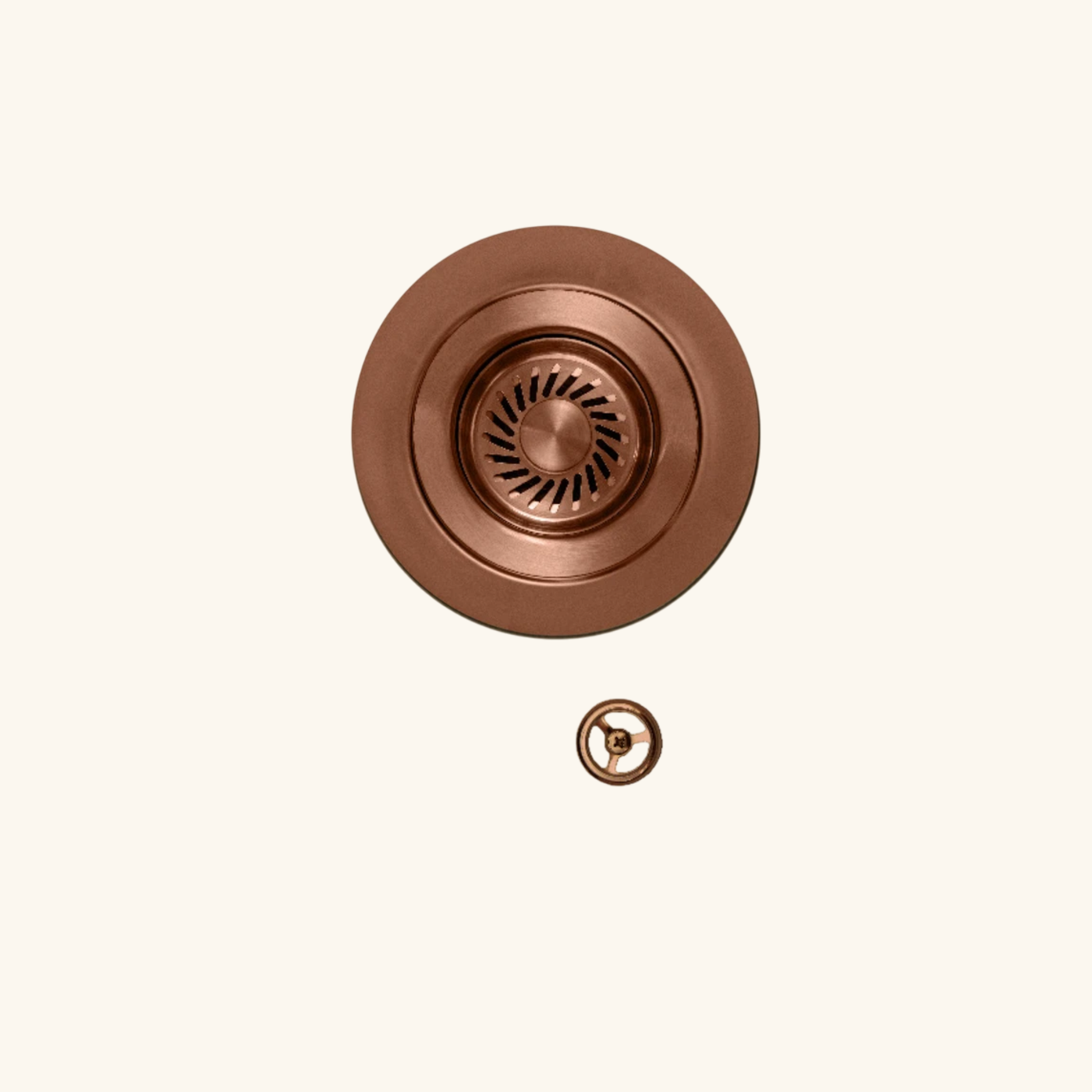 Kit bonde et trop plein inox PVD cuivre HARMONIE pour vidage 1 bac évier granit