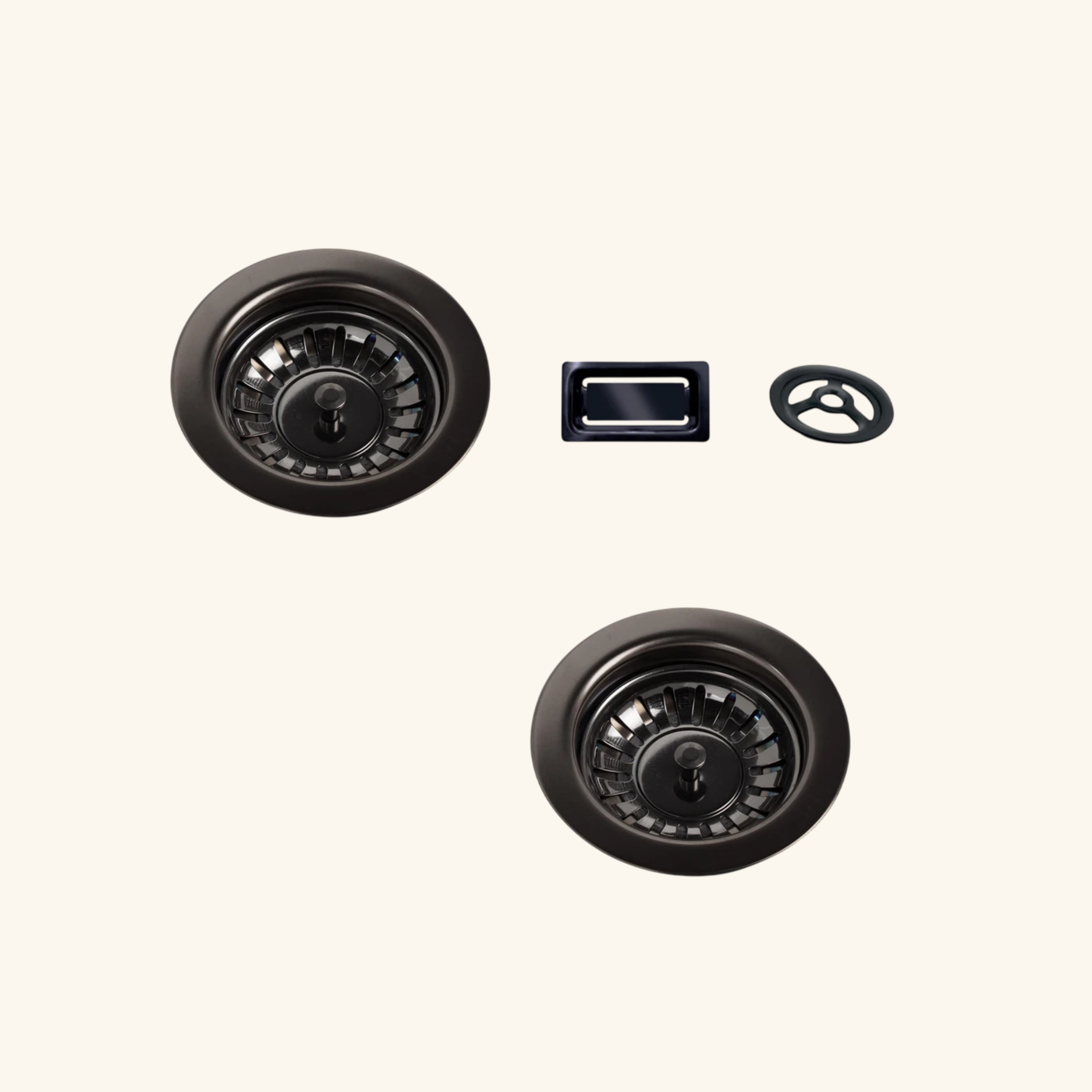 Kit bonde et trop plein noir métallisé TAM TAM pour vidage 2 bacs évier granit