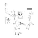 Vidage manuel 1 bac et demi CUIPD701-D évier résine et granit - Siphon gain de place