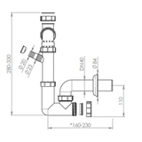 Siphon gain de place CUIPD705-A pour évier cuisine 1 bac - Siphon standard