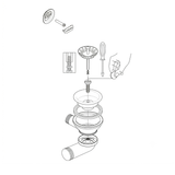 Kit bonde + trop plein PVD cuivre brillant Luisina pour évier QUADRILLE