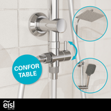 Colonne de douche EASY DELUXE chromé avec pommeau de douche effet pluie - raclette incluse