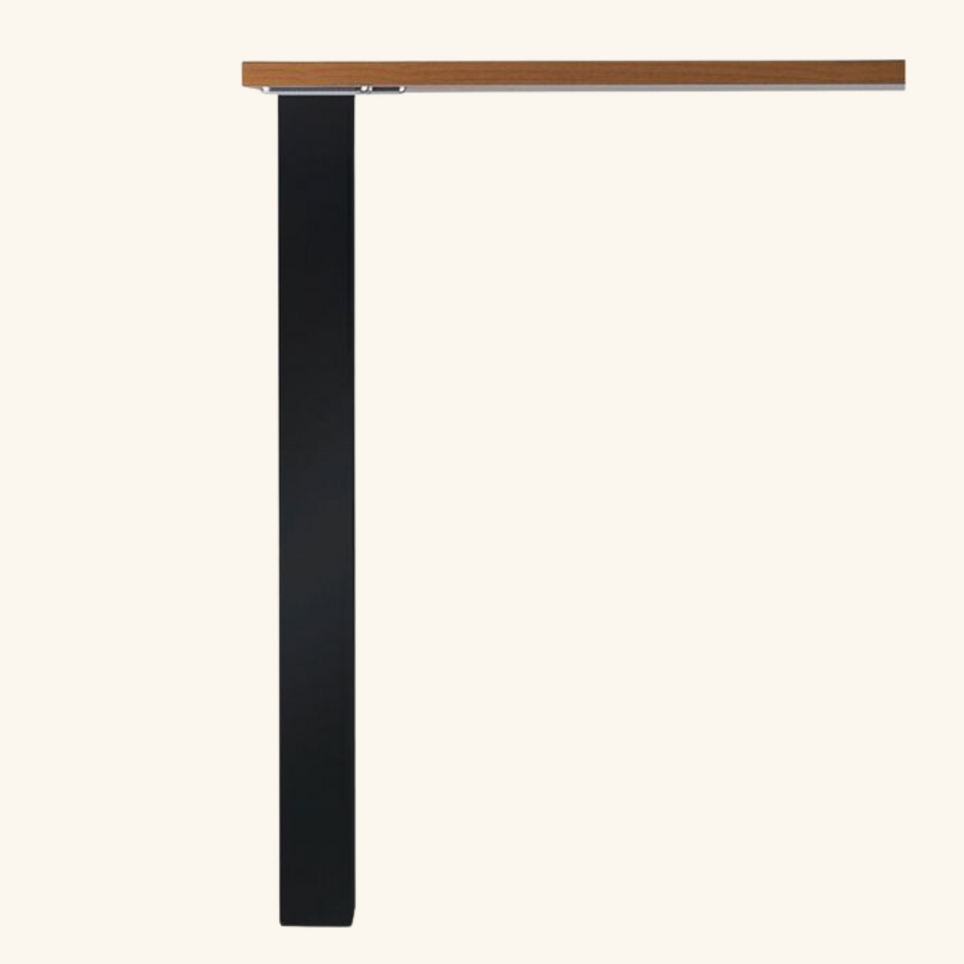 Pied de table carré noir mat H 870 x 60