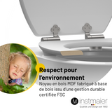 Abattant WC ovale en MDF noir avec frein de chute