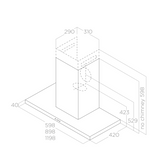 Hotte cuisine Elica murale THIN inox 60 cm