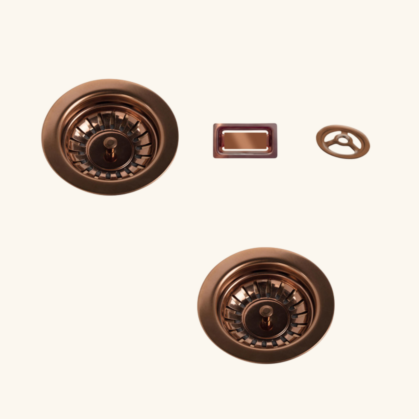 Kit bondes et trop plein cuivre pour vidage 2 bacs évier granit