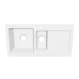 Évier céramique blanc VitrA ARKITEKT 1 bac et demi - 1 égouttoir