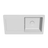 Évier céramique blanc brillant VitrA ARKITEKT 1 grand bac - 1 égouttoir