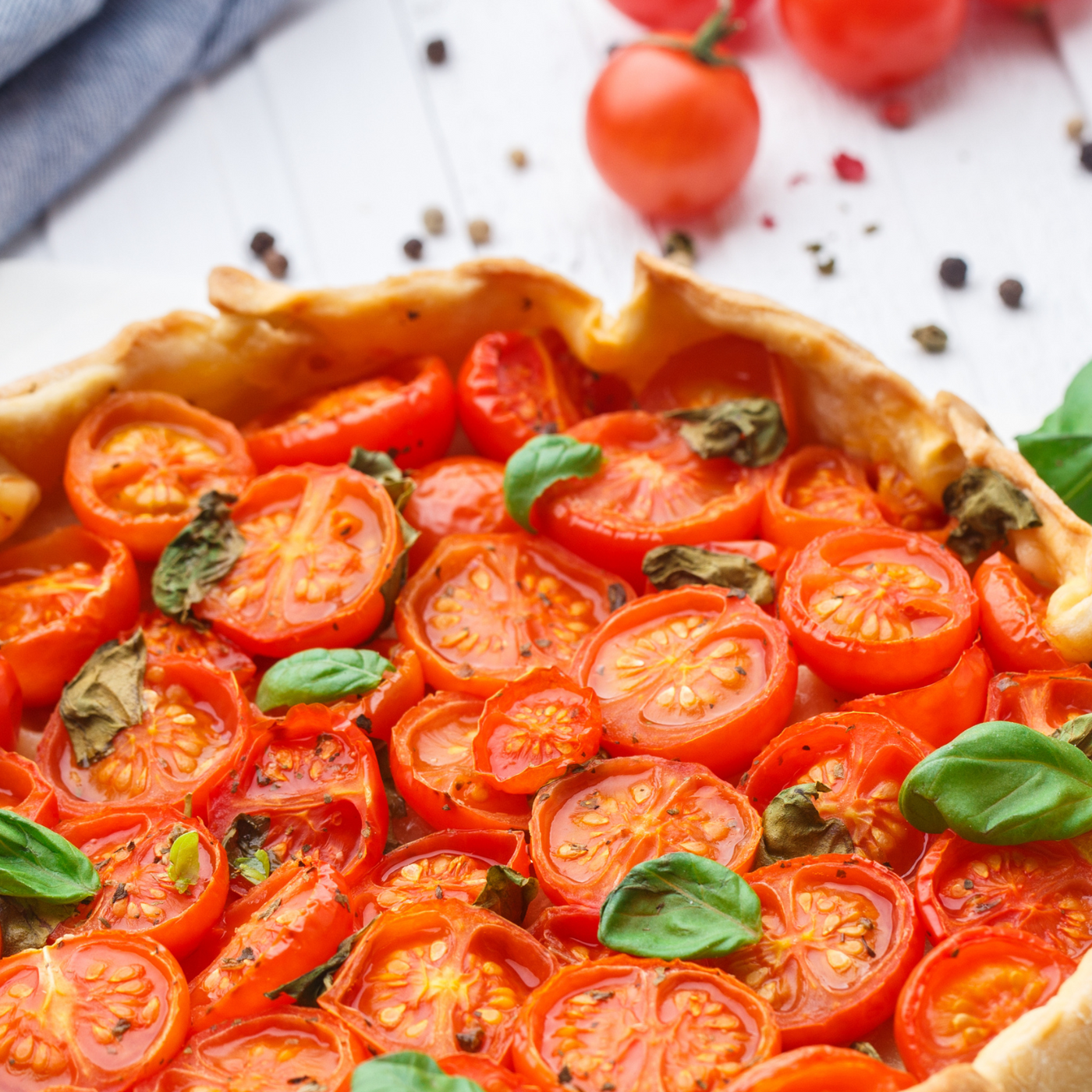 La recette de la tarte aux tomates cerise