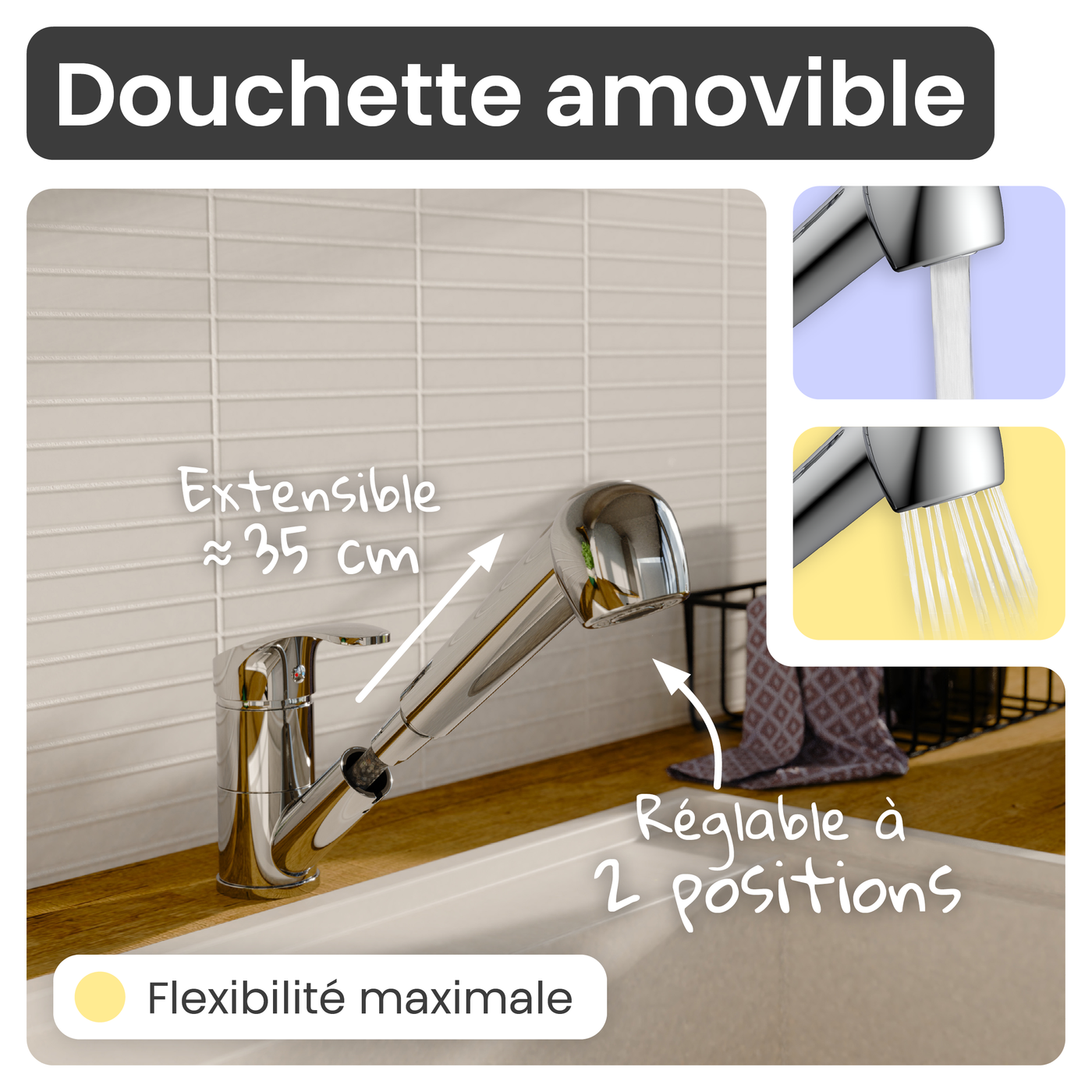 Robinet douchette Instmaier ELENA chromé
