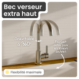 Robinet mitigeur cuisine Instmaier LEONA inox