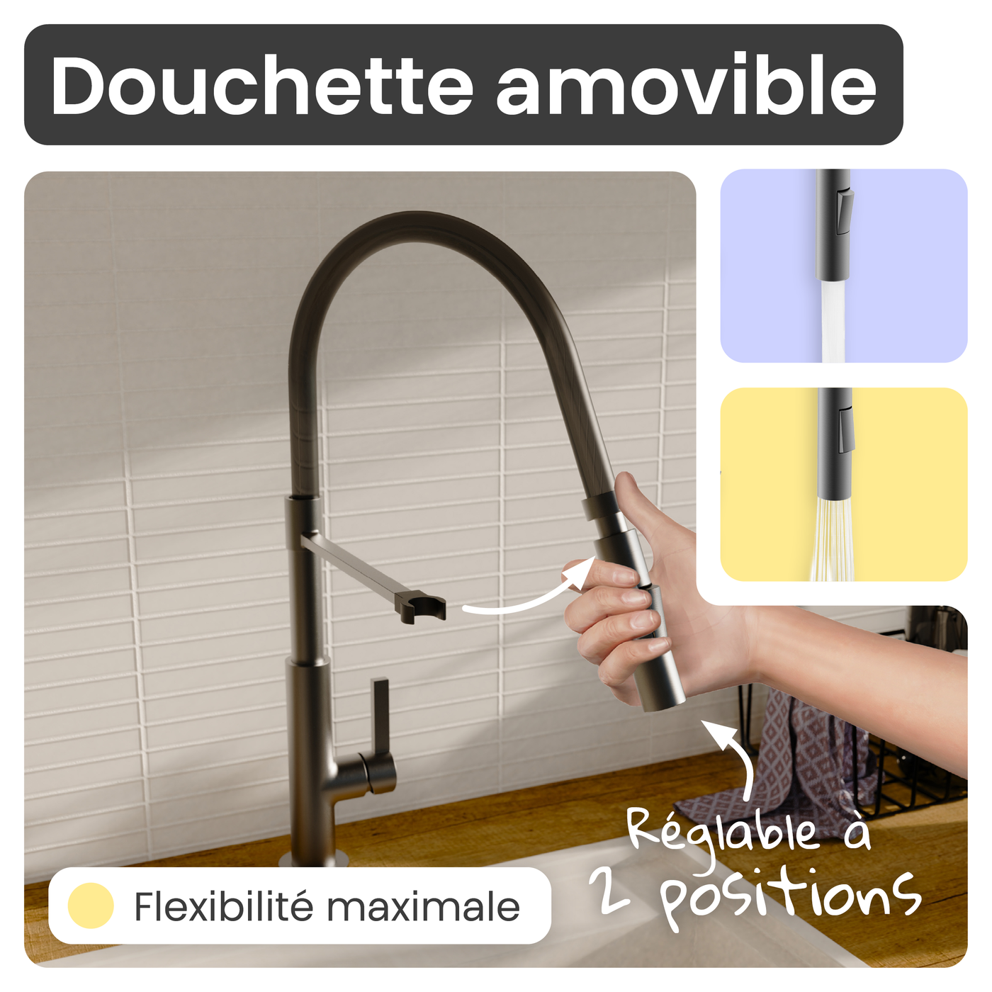 Robinet douchette Instmaier NOVA anthracite