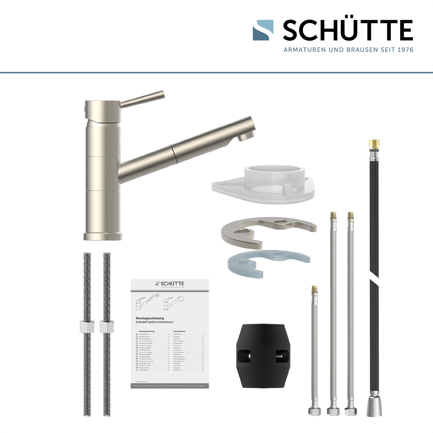 Robinet douchette Schütte UNICORN bec droit inox