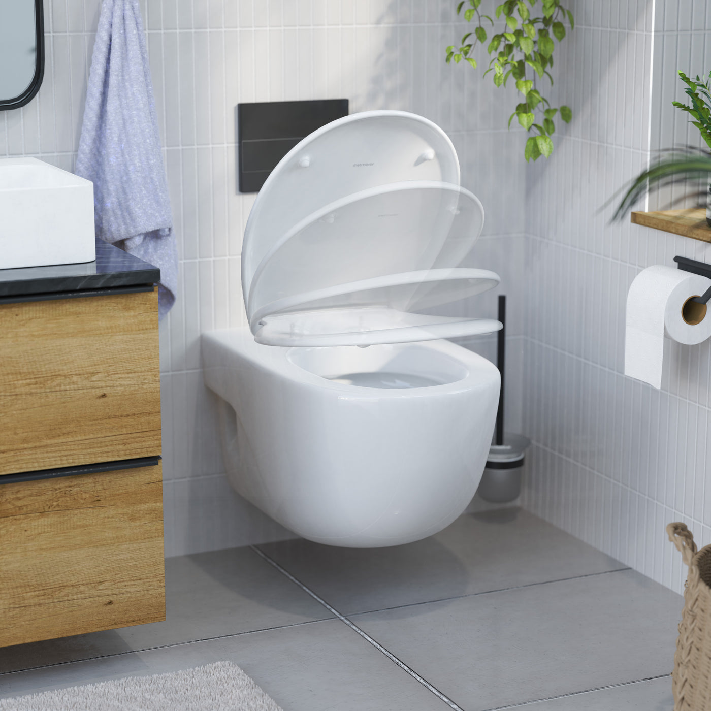 Abattant WC ovale en duroplast blanc avec frein de chute ALMA