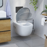 Abattant WC ovale en duroplast gris avec frein de chute ALMA