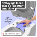 Abattant WC ovale en duroplast gris avec frein de chute ALMA
