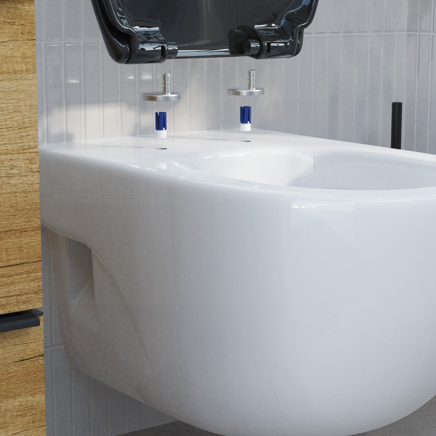 Abattant WC ovale en duroplast noir avec frein de chute ALMA