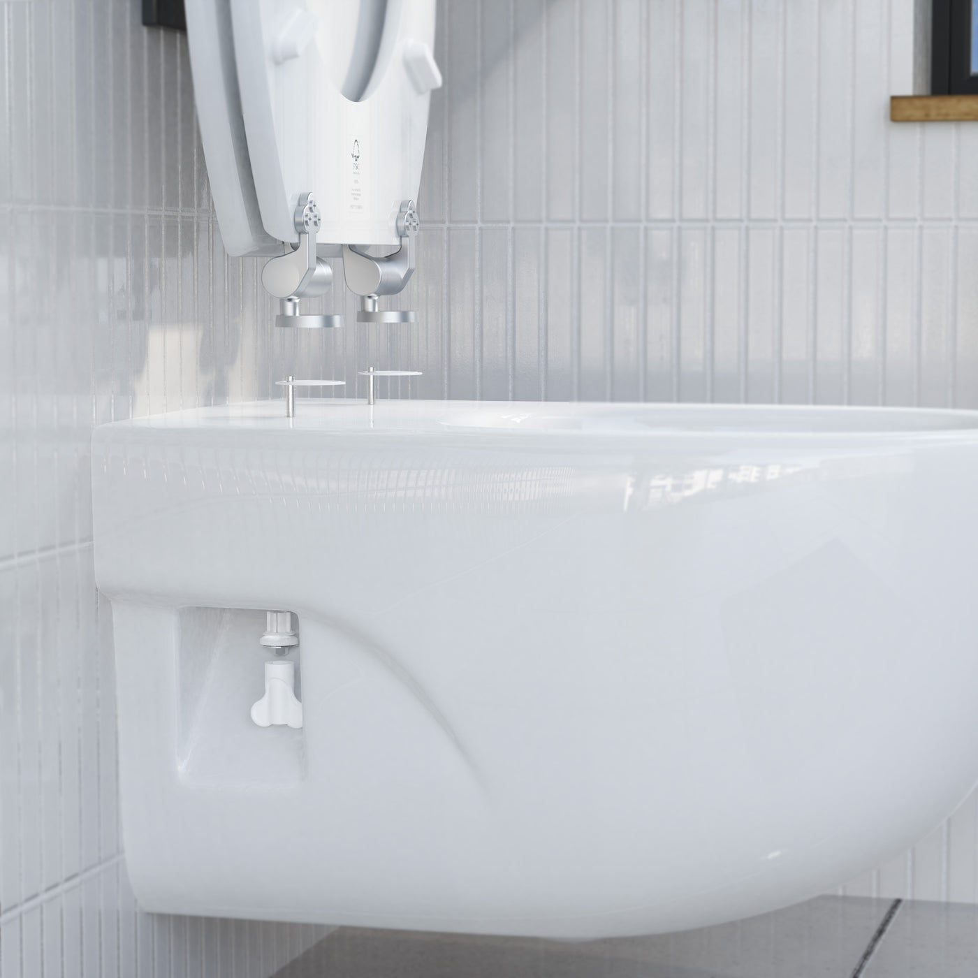 Abattant WC ovale en MDF blanc avec frein de chute GAIA