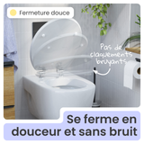 Abattant WC ovale en MDF blanc avec frein de chute GAIA