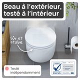 Abattant WC ovale en MDF blanc avec frein de chute GAIA