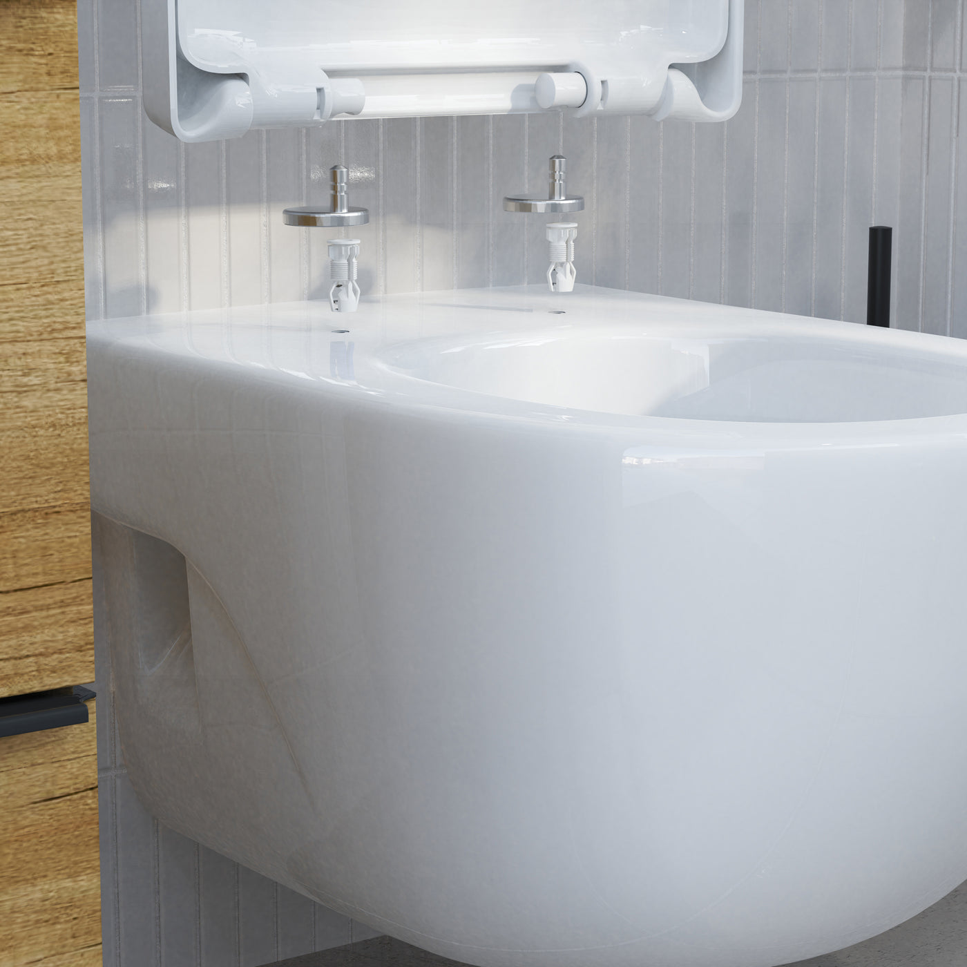 Abattant WC forme en D en duroplast blanc avec frein de chute ALMA