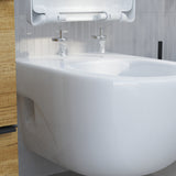 Abattant WC forme en D en duroplast blanc avec frein de chute ALMA