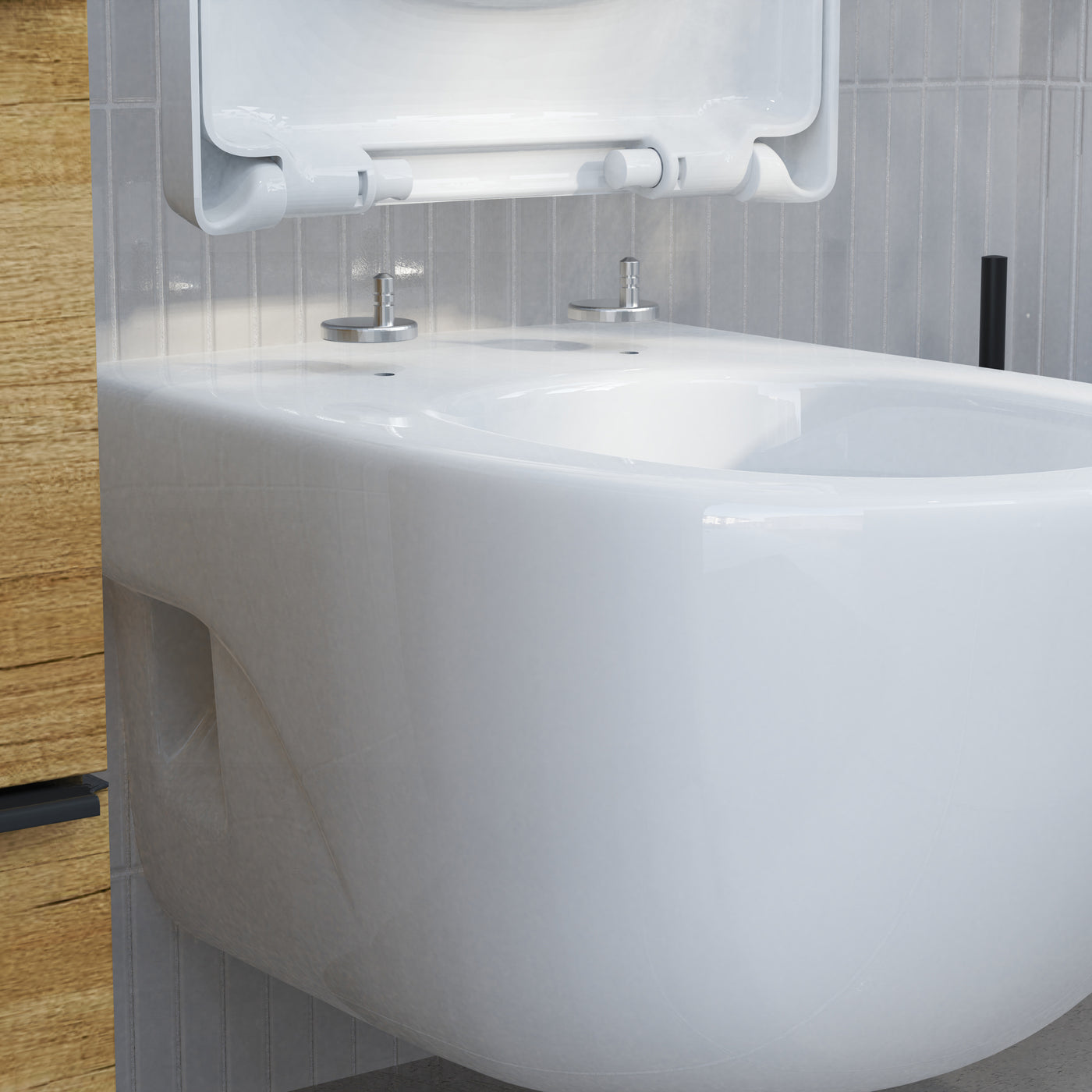 Abattant WC forme en D en duroplast blanc avec frein de chute ALMA