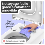 Abattant WC forme en D en duroplast blanc avec frein de chute ALMA