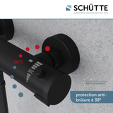 Mitigeur de douche thermostatique Schütte LONDON noir mat