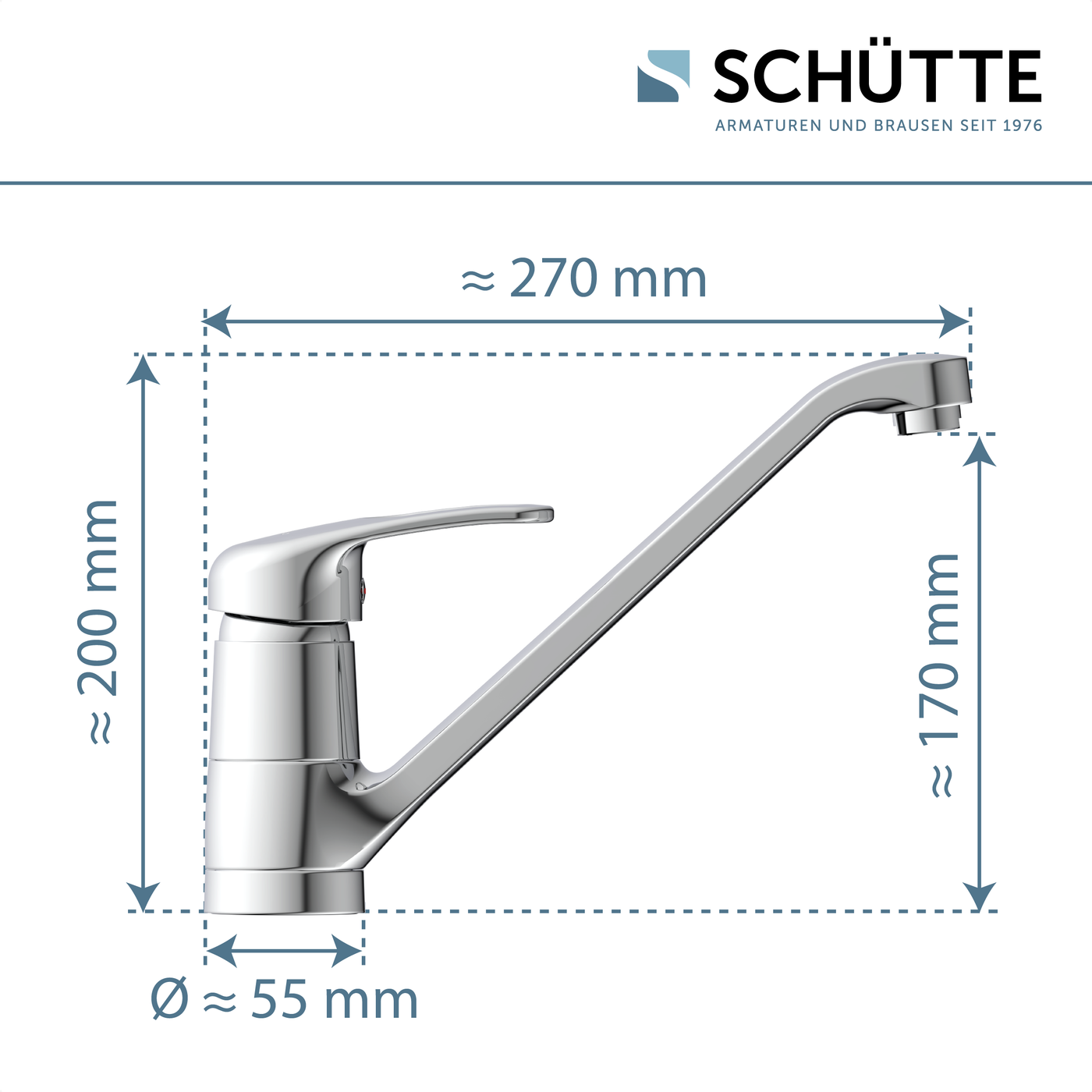 Robinet mitigeur cuisine chromé GRANDE