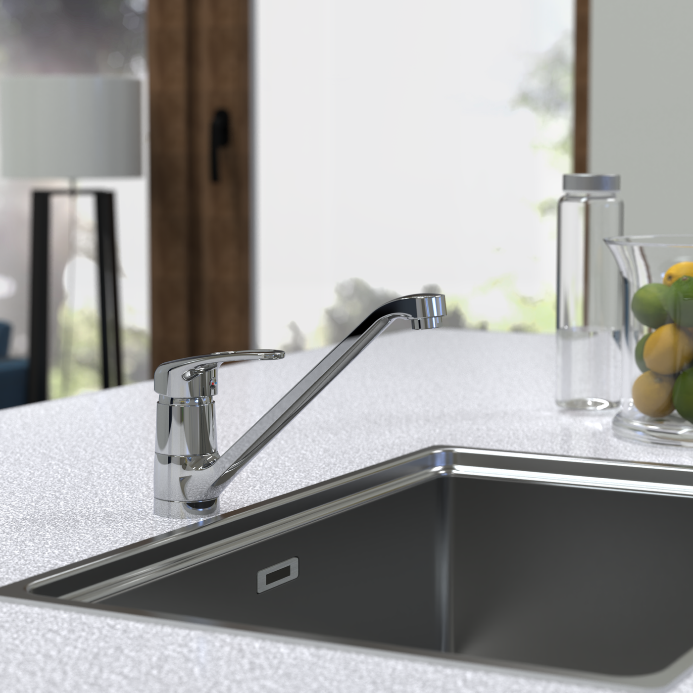 Robinet mitigeur cuisine chromé GRANDE