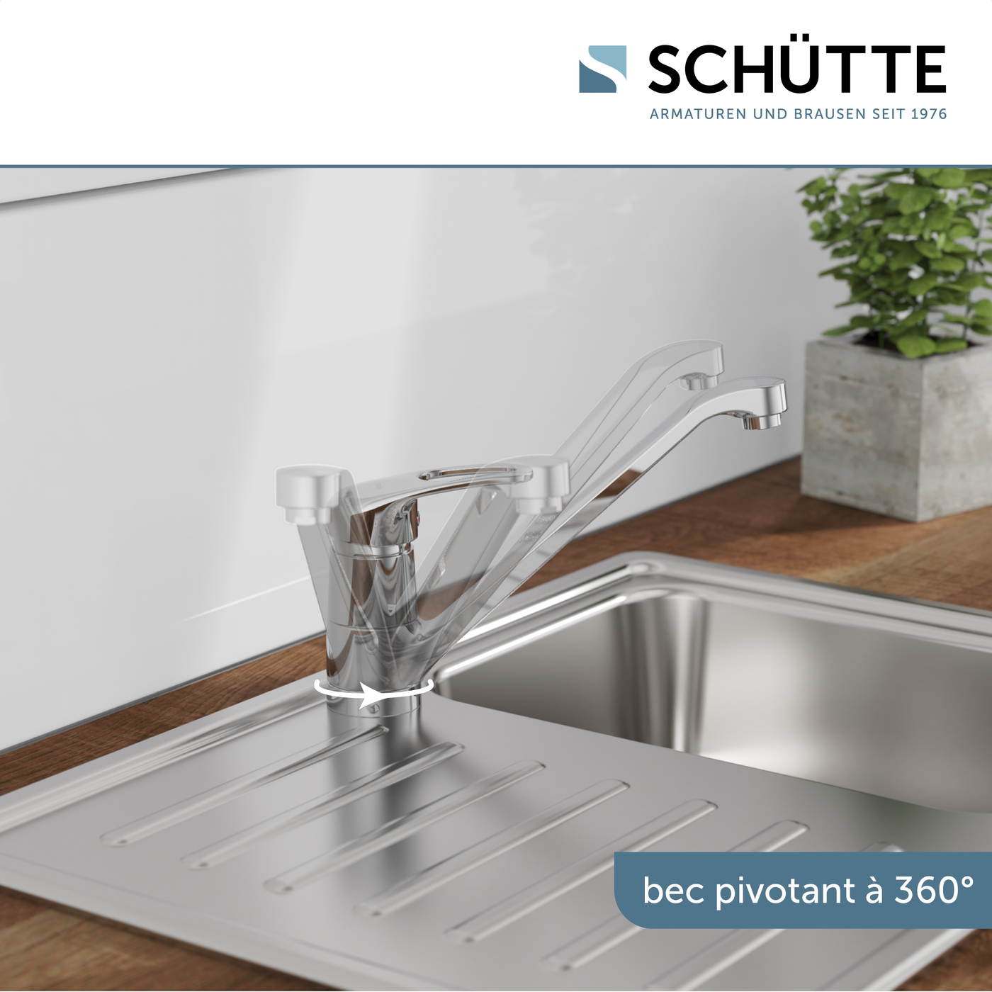 Robinet mitigeur cuisine chromé GRANDE