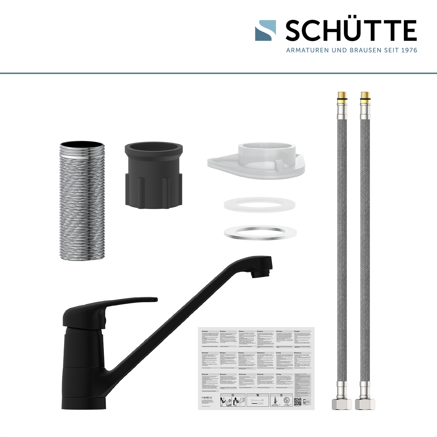 Robinet mitigeur cuisine noir mat GRANDE