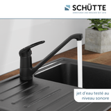 Robinet mitigeur cuisine noir mat GRANDE