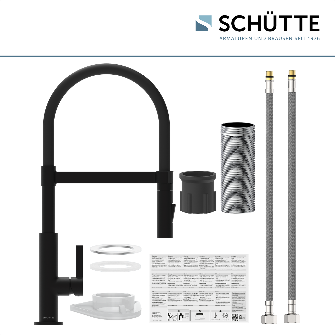 Robinet Douchette Schütte MIAMI noir mat