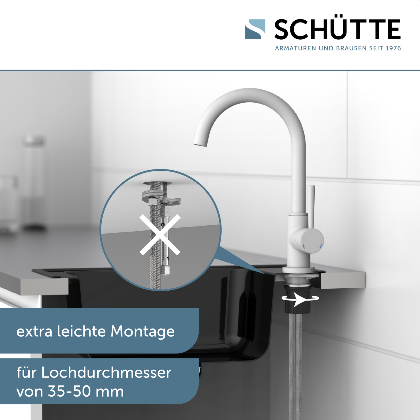 Robinet cuisine Schütte CORNWALL blanc