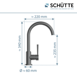 Robinet cuisine Schütte CORNWALL gris graphite mat