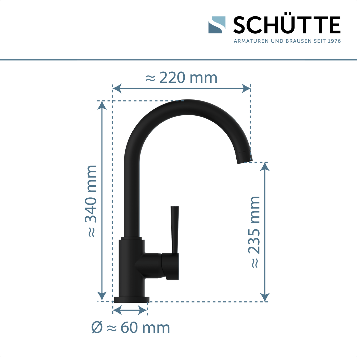 Robinet cuisine Schütte CORNWALL noir