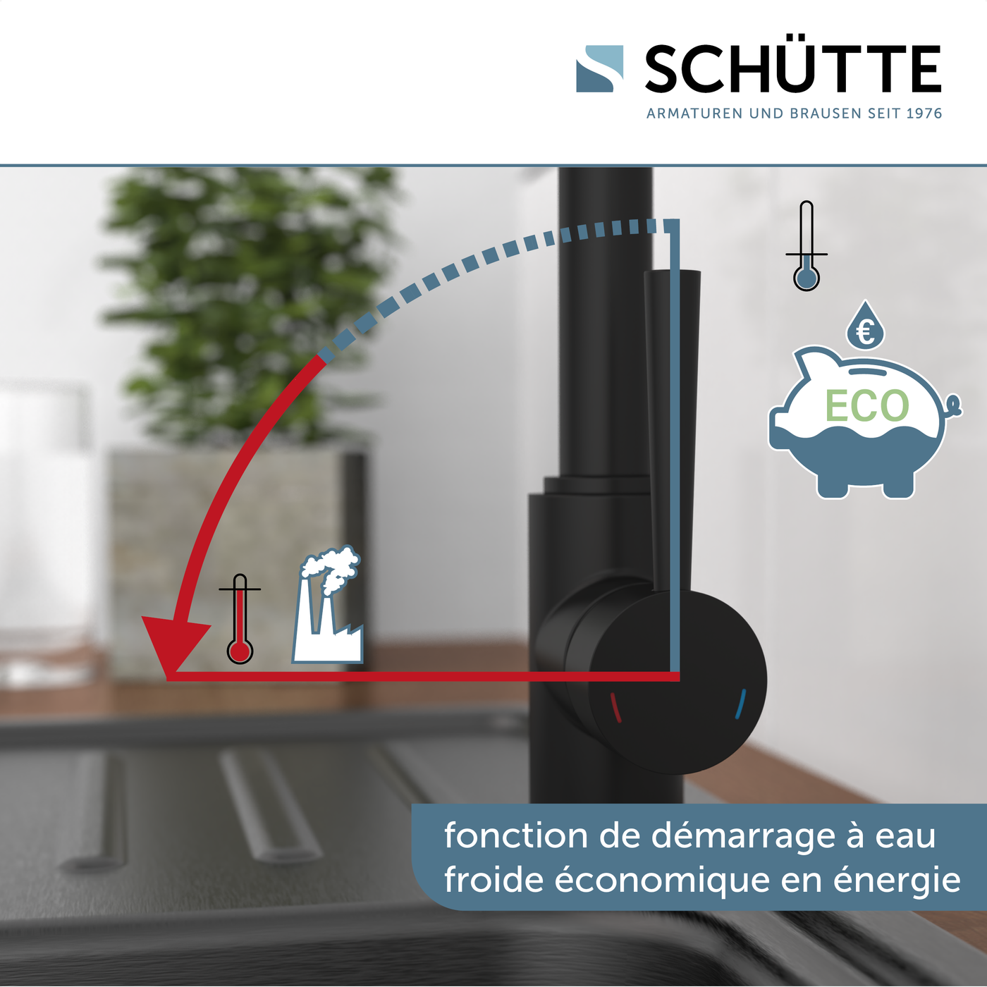 Robinet cuisine Schütte CORNWALL noir