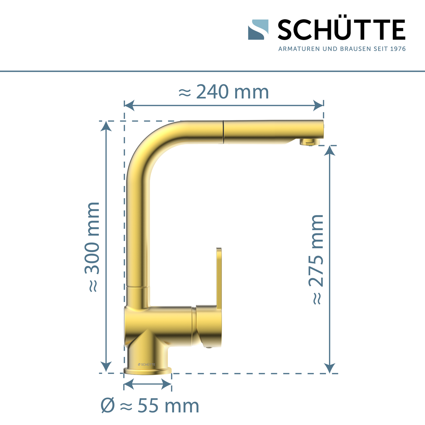 Robinet Douchette Schütte LONDON doré mat