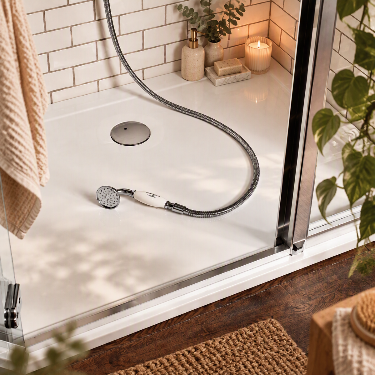 Receveur de douche extra-plat 120x80 cm Blanc - Antidérapant Classe C - Acrylique renforcé acier - Fabriqué en Suisse