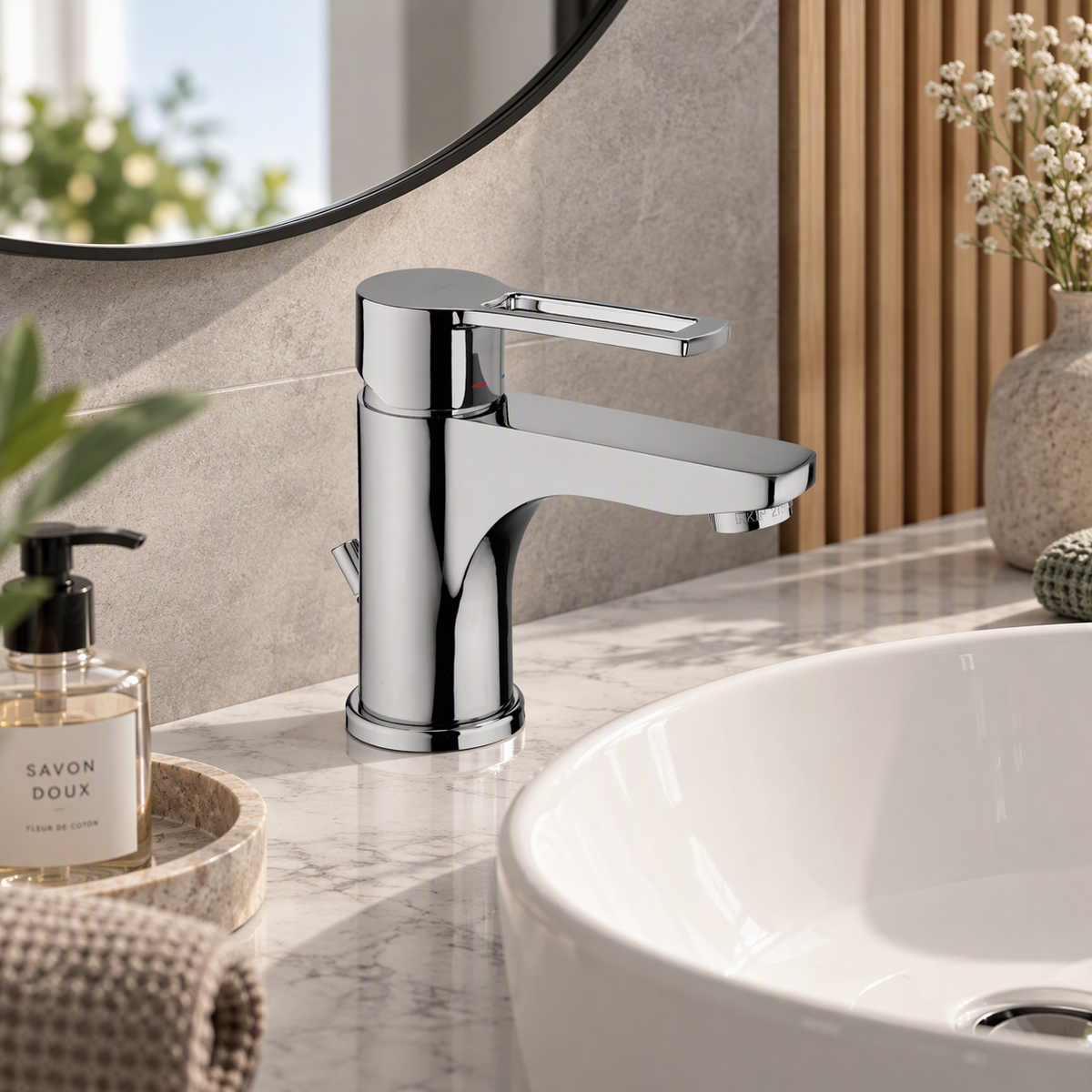 Robinet salle de bain FJORD chromé - robinet pour lavabo de salle de bain