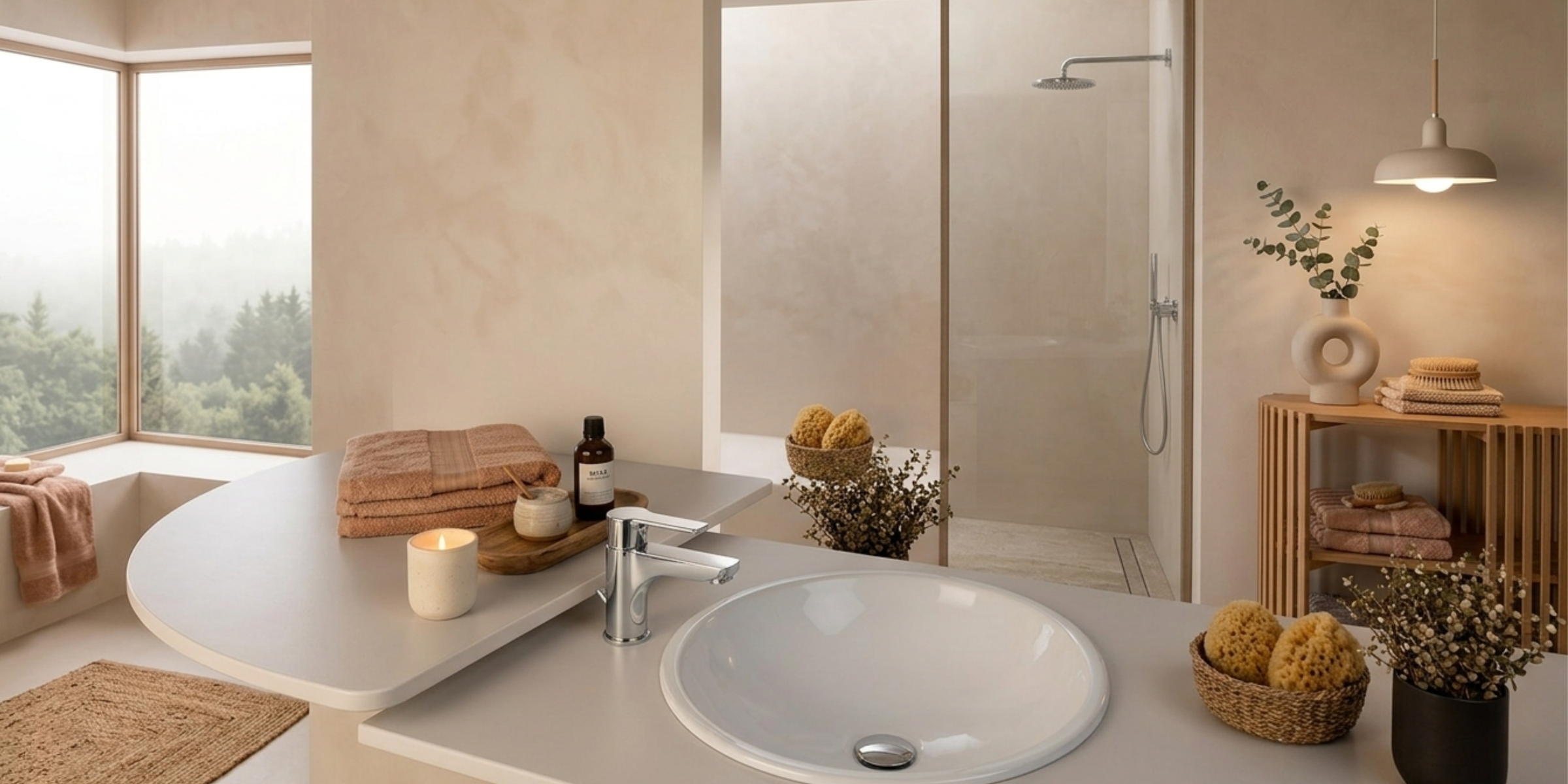 Robinet salle de bain FJORD chromé, mitigeur lavabo au design scandinave épuré pour une pièce d'eau moderne et élégante.