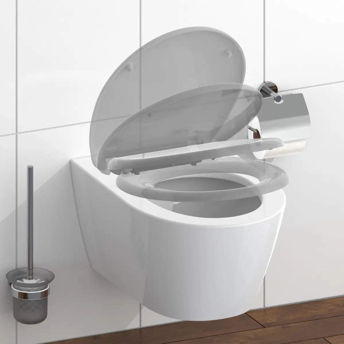 Abattant WC Schütte GREY en duroplast Gris avec Frein de Chute