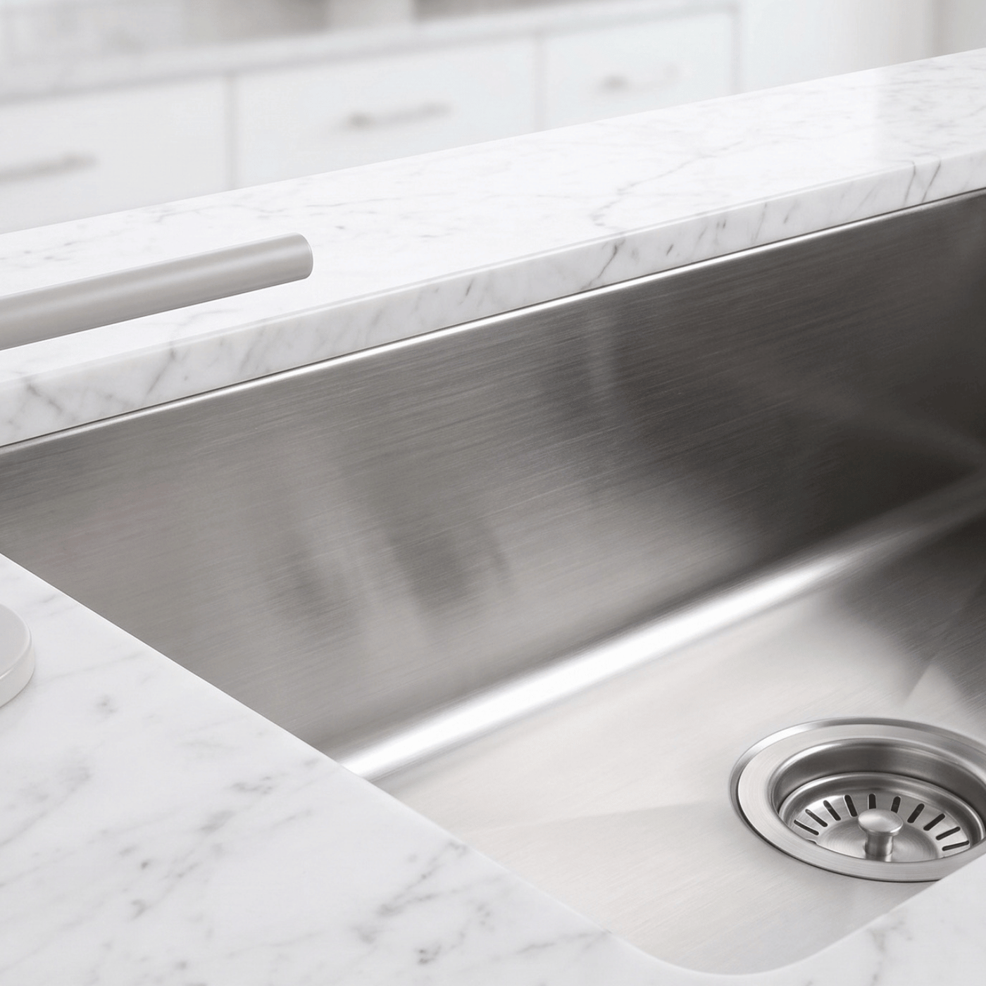 Distributeur savon cuisine encastrable inox massif gris perle Luisina BOBBY